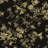 Embroidered Fiore Wallpaper - Noir - by Roberto Cavalli. Click for more details and a description.