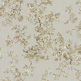 Embroidered Fiore Wallpaper - Soft Gold - by Roberto Cavalli. Click for more details and a description.