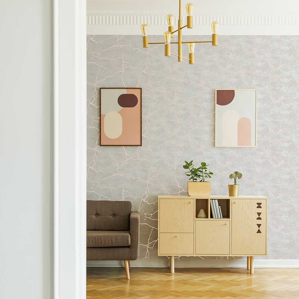 Kintsugi Wallpaper - Rose Gold - by Superfresco Easy