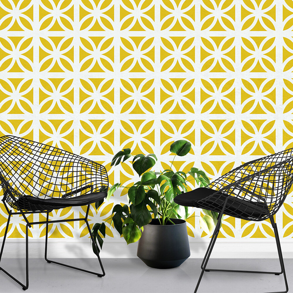 Breeze Wallpaper - Mustard - by Mini Moderns