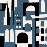 Hey! Manhattan Wallpaper - Washed Denim - by Mini Moderns. Click for more details and a description.