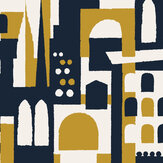 Hey! Manhattan Wallpaper - Orchard Ochre - by Mini Moderns. Click for more details and a description.