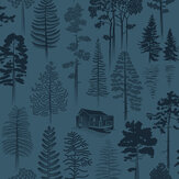 Catskills Wallpaper - Washed Denim - by Mini Moderns. Click for more details and a description.