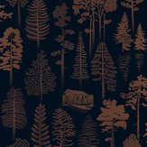 Catskills Wallpaper - Midnight & Copper - by Mini Moderns