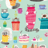 Kitten Kaboodle Wallpaper - Spearmint - by Ohpopsi. Click for more details and a description.