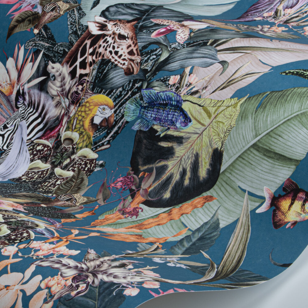 Papier peint Flora Fantasy - Multicolore / bleu - Albany