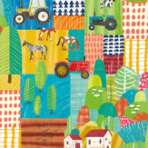 Down On The Farm Wallpaper - Teal Twist - by Ohpopsi. Click for more details and a description.