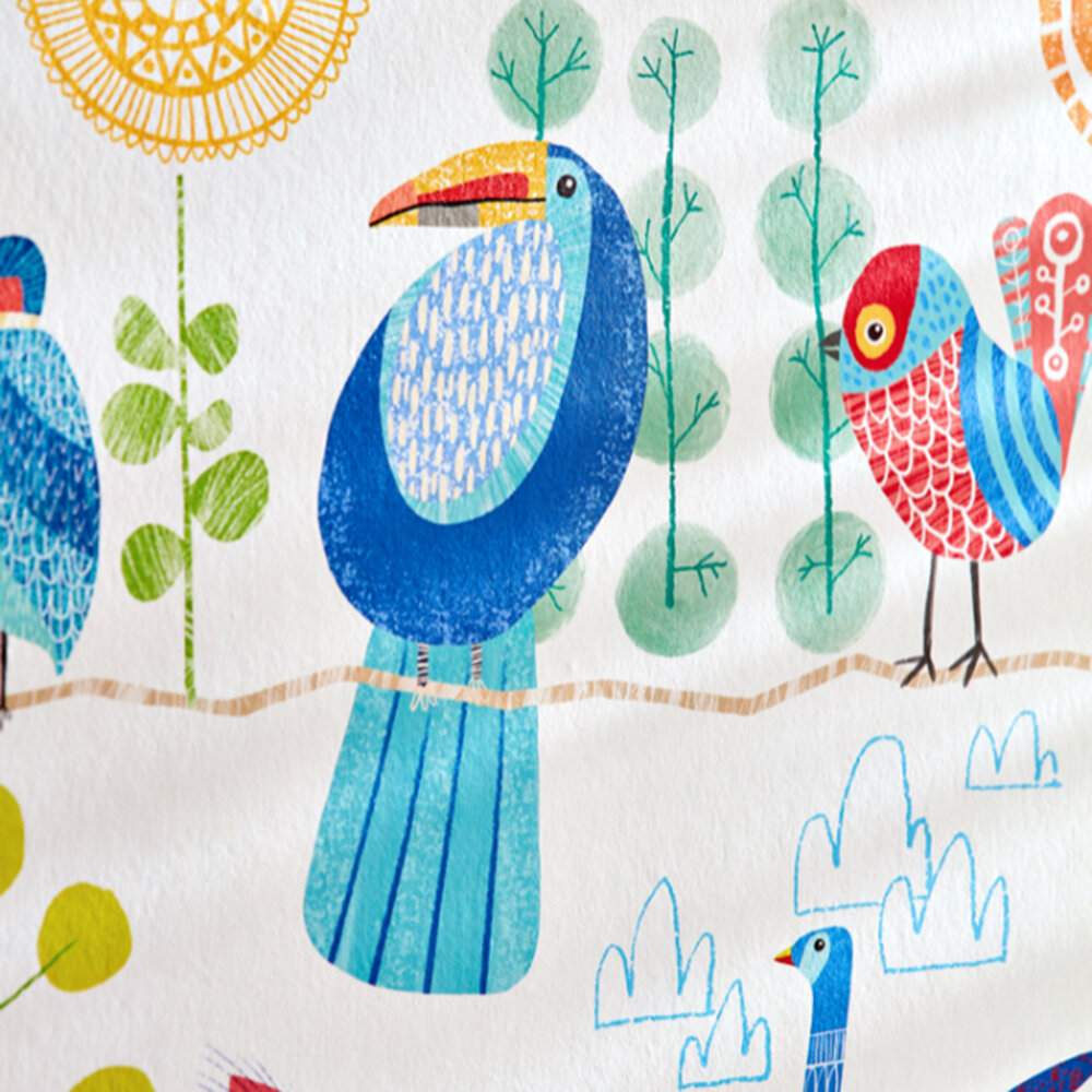 Feather Fandango Wallpaper - Royal Bright - by Ohpopsi