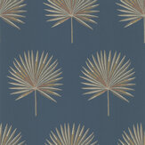 Fortunei Wallpaper - Navy / Silver - by Jane Churchill. Click for more details and a description.