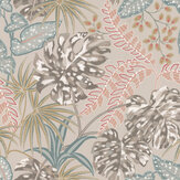 Rousseau Wallpaper - Taupe / Pink - by Jane Churchill. Click for more details and a description.