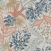Rousseau Wallpaper - Indigo / Copper - by Jane Churchill. Click for more details and a description.