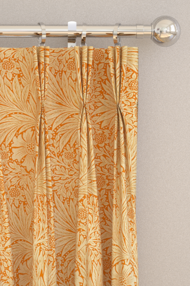 Marigold  Curtains - Cream/ Orange - by Morris. Click for more details and a description.