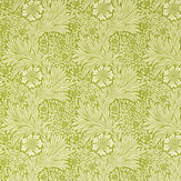 Marigold  Fabric - Cream/ Sap Green - by Morris. Click for more details and a description.