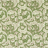 Bachelors Button  Fabric - Leaf Green/ Sky - by Morris. Click for more details and a description.