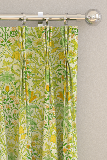 Woodland Weeds  Curtains - Sap Green - by Morris. Click for more details and a description.