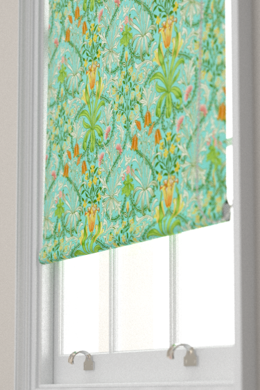 Woodland Weeds  Blind - Orange/ Turquoise - by Morris. Click for more details and a description.