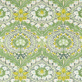 Merton  Fabric - Leaf Green/ Sky - by Morris. Click for more details and a description.