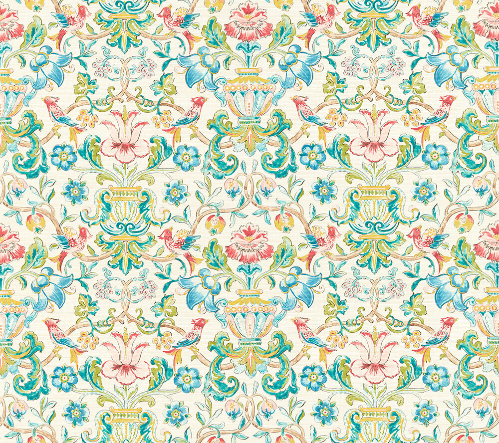 Pompadour Print  (Sold by the metre) Wallpaper - Multi - by Zoffany