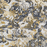 Avalonis  (Sold by the metre) Wallpaper - Vine Black/ Gold - by Zoffany. Click for more details and a description.