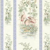 Papier peint Storks & Thrushes (Sold by the metre) - Rose Toscane / cobalt - Zoffany. Cliquez pour en savoir plus et lire la description.