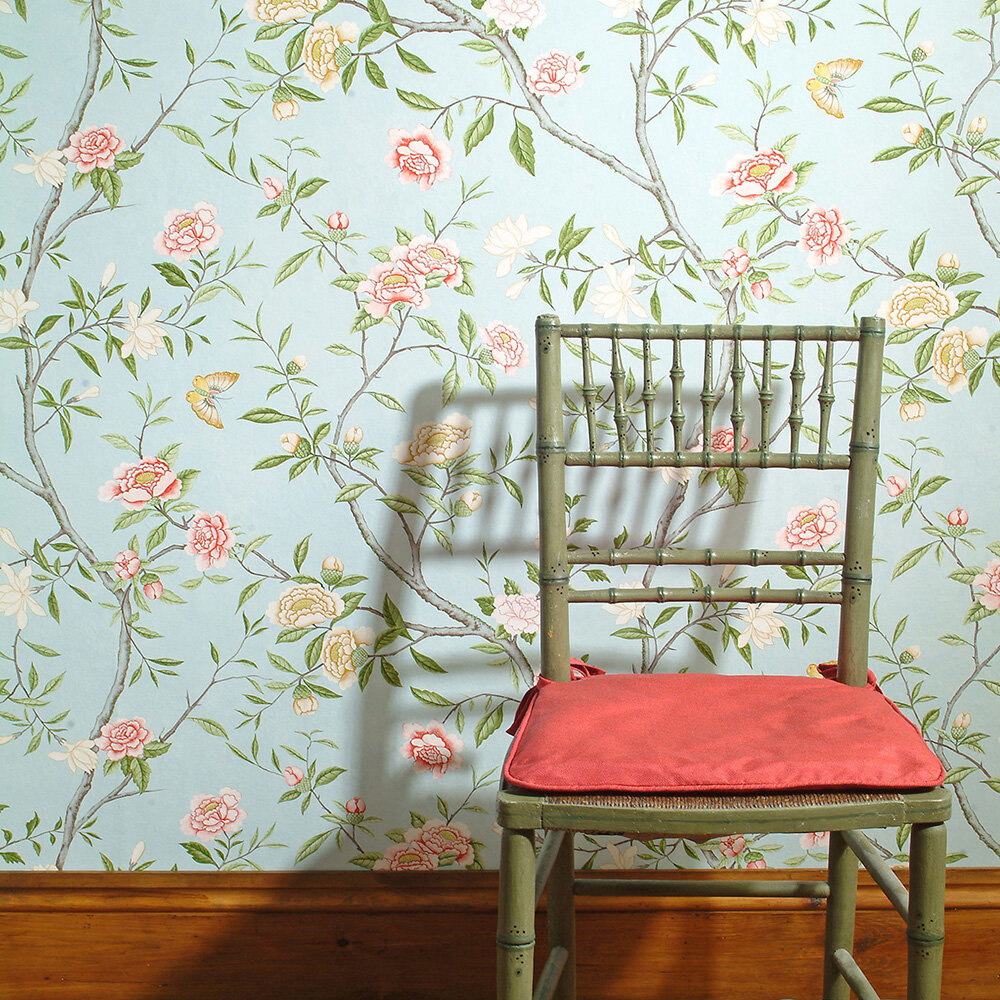 Nostell Priory  Wallpaper - Sky/ Pink - by Zoffany