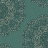 Lace Medallion Wallpaper - Teal - by Etten. Click for more details and a description.