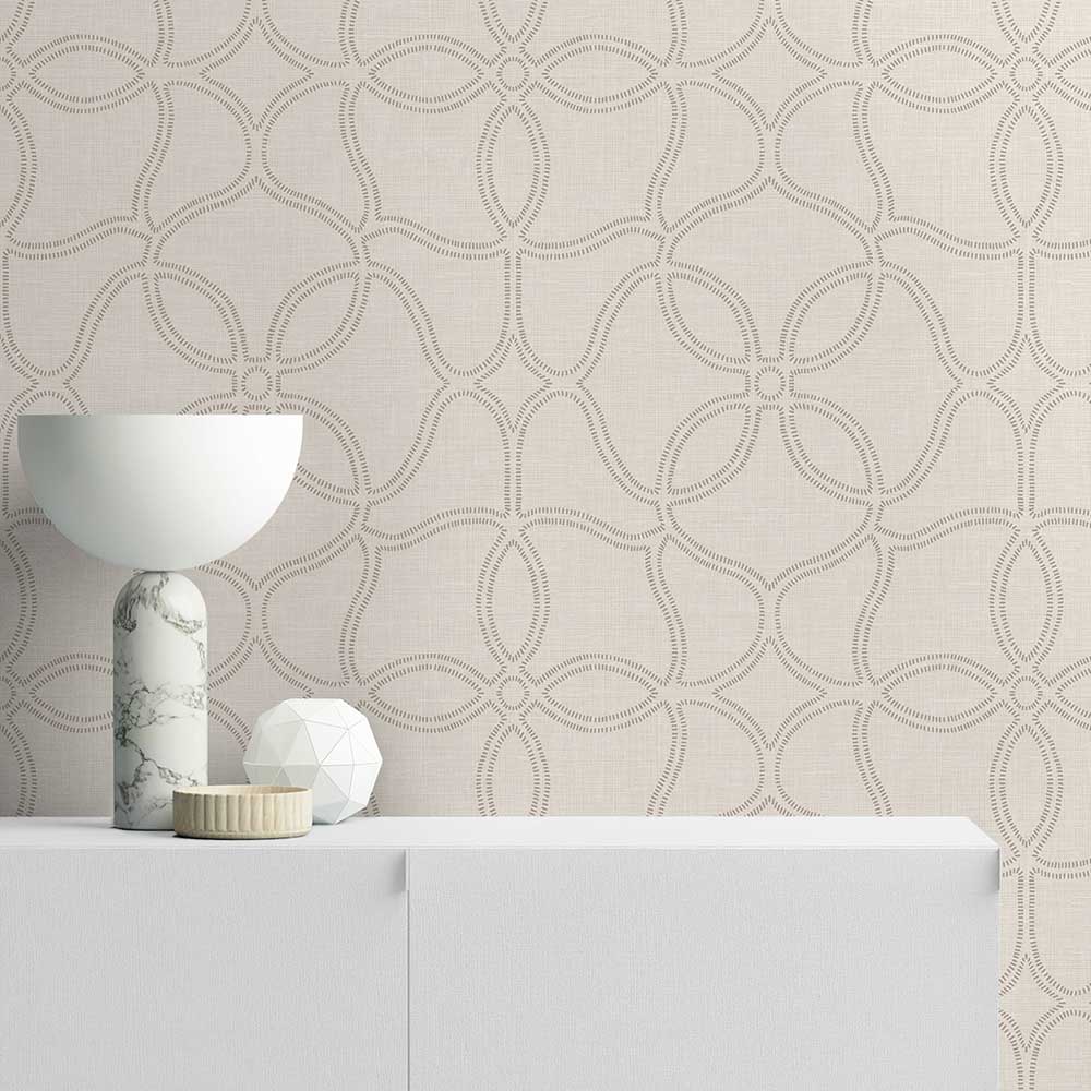 Simple Persian Allover Wallpaper - Grey / Taupe - by Etten