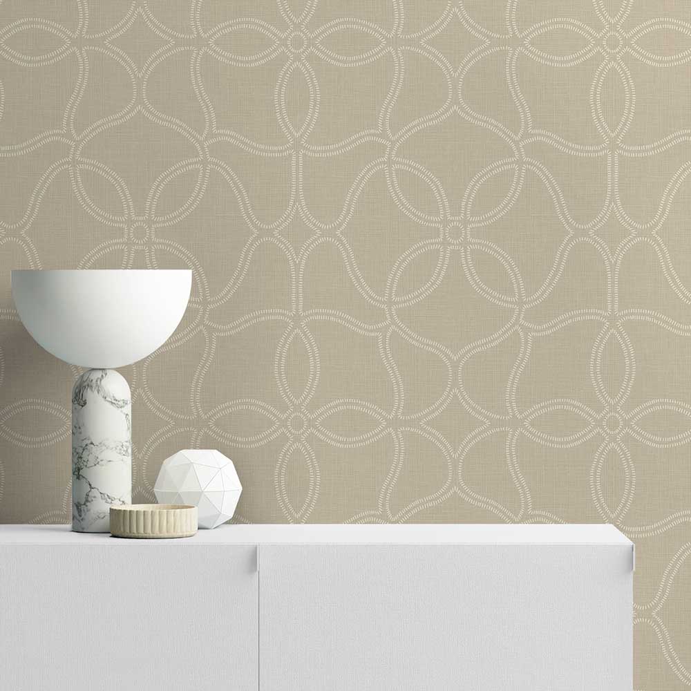 Simple Persian Allover Wallpaper - Grey - by Etten
