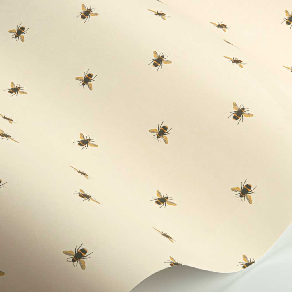 Botanical Bee Wallpaper - Creme - by Joules