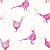 Flirty Pheasants Wallpaper - Truly Pink - by Joules. Click for more details and a description.