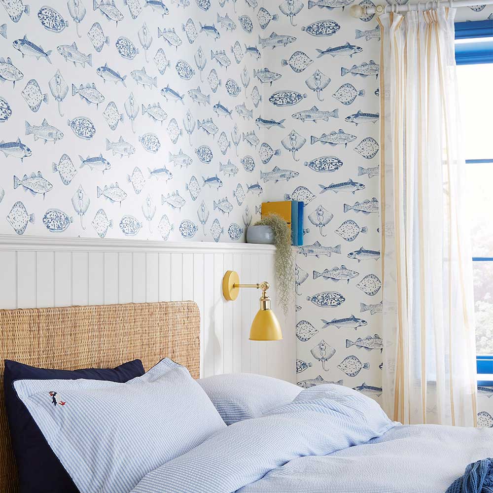 Name The Plaice Wallpaper - Coast Blue - by Joules