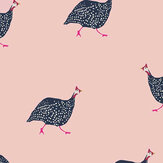 Guinea Fowl Wallpaper - Blush pink - by Joules. Click for more details and a description.