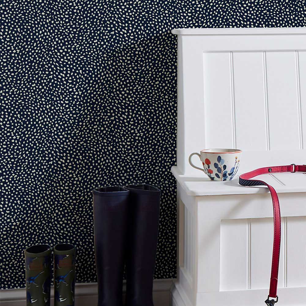 Guinea Fowl Wallpaper - French navy - by Joules