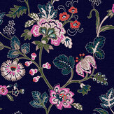 Vine Cottage Floral Wallpaper - Royal Navy - by Joules. Click for more details and a description.