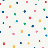 Lynx Multi Spot Wallpaper - White/Rainbow - by Joules. Click for more details and a description.