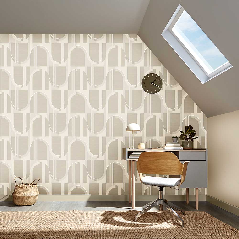 Marcia Wallpaper - Taupe - by Graham & Brown