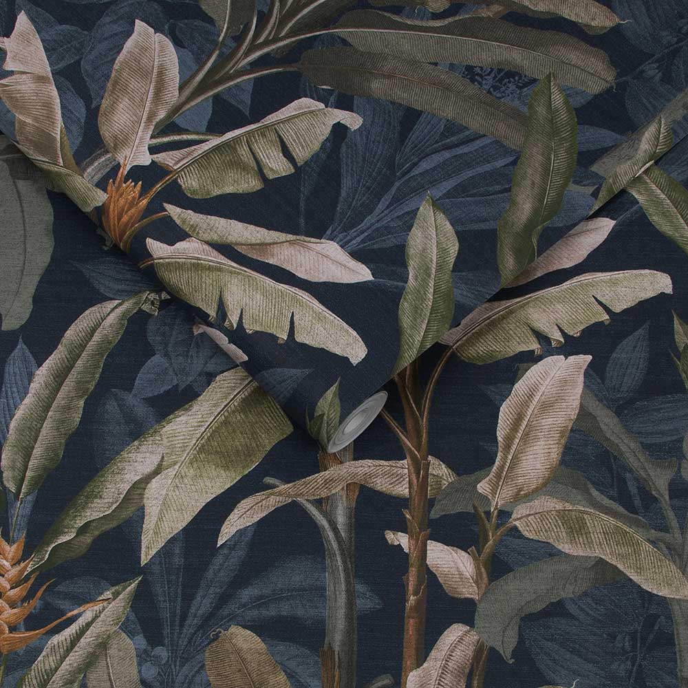Borneo Wallpaper - Midnight - by Graham & Brown