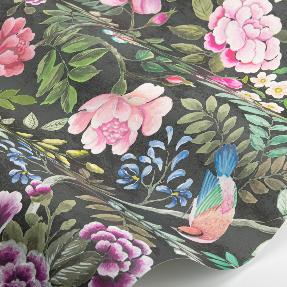 Porcelaine De Chine Wallpaper - Noir - by Designers Guild