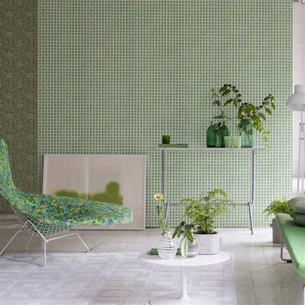 Jaal Wallpaper - Emerald - by Designers Guild
