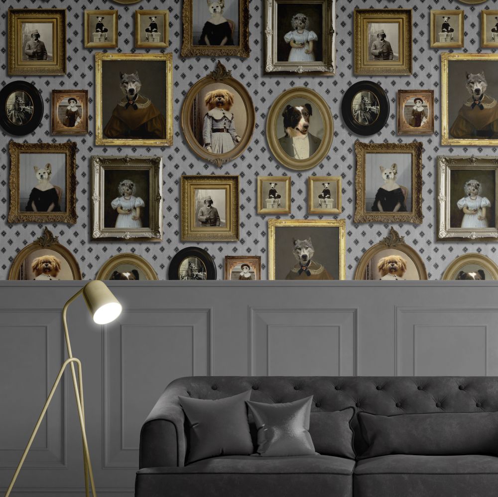 Top Dog Wallpaper - Grey - by Graduate Collection