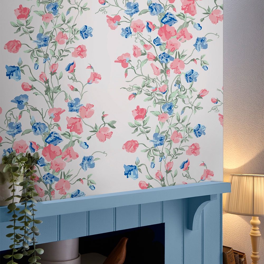 Charlotte Wallpaper - Coral Pink - by Laura Ashley
