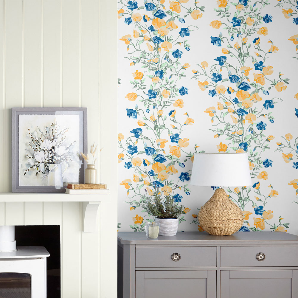 Charlotte Wallpaper - Pale Gold - by Laura Ashley