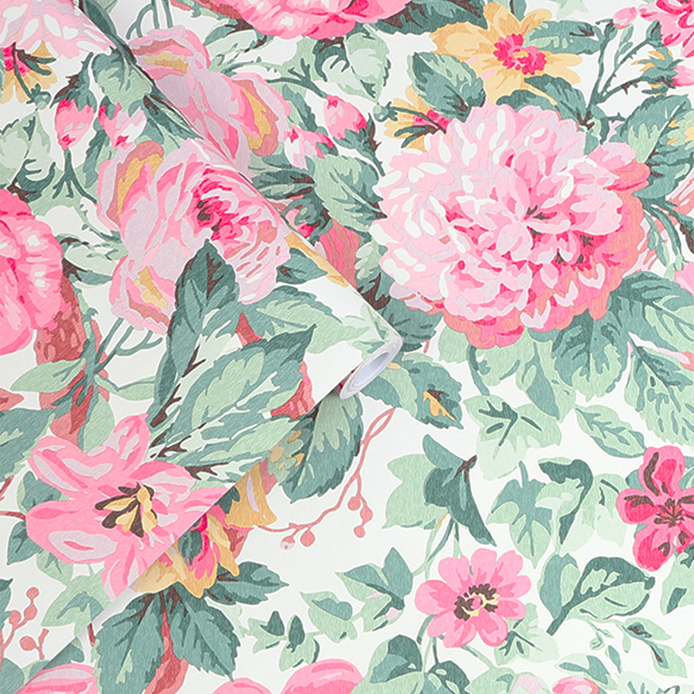 Aveline Wallpaper - Rose - by Laura Ashley