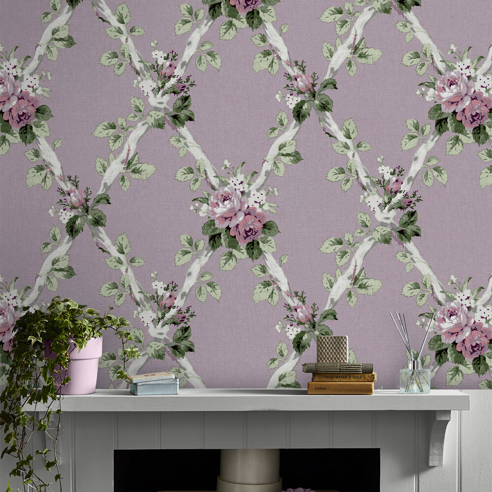 Elwyn Wallpaper - Grape - by Laura Ashley