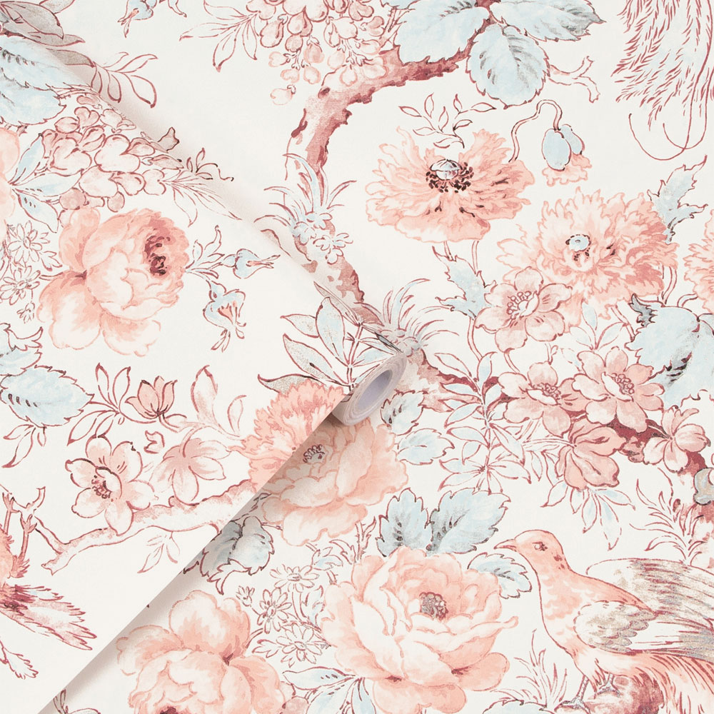 Birtle Wallpaper - Blush - by Laura Ashley