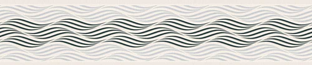 Rippled Wave Border - Silver - by Albany