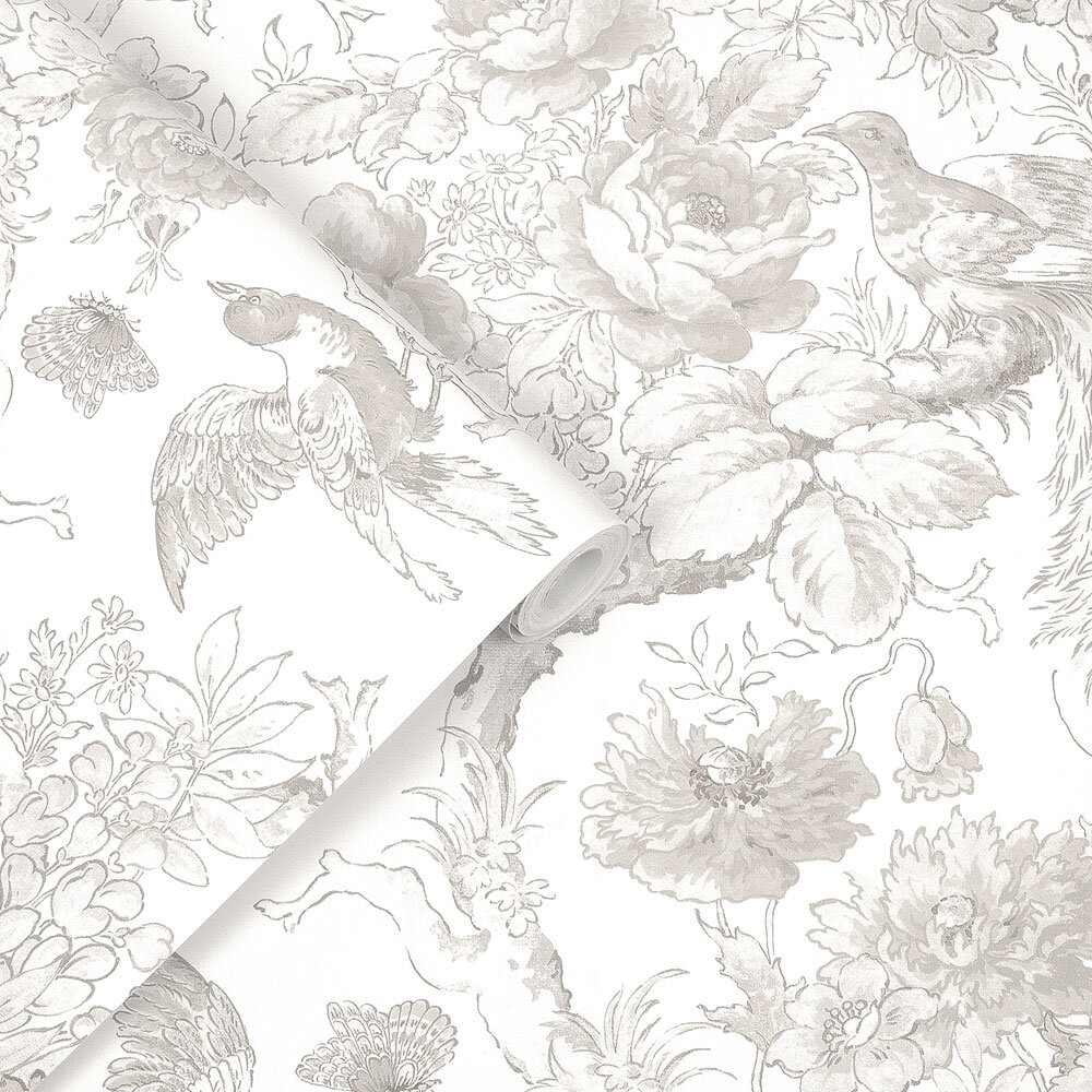 Birtle Wallpaper - Dove Grey - by Laura Ashley