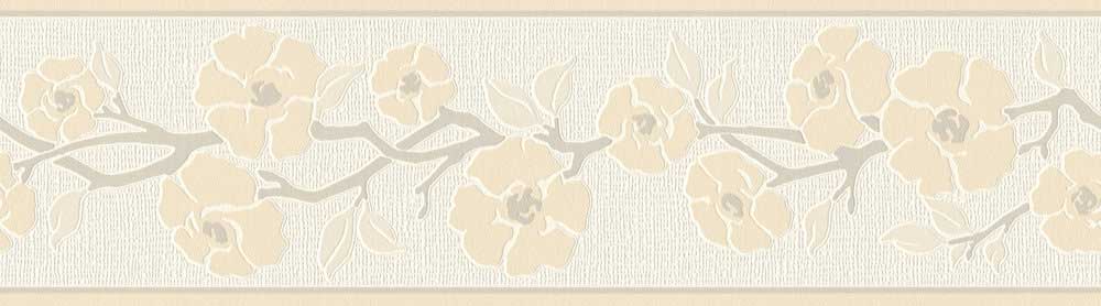 Trailing Floral Border - Beige - by Albany