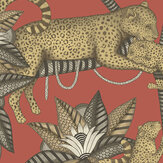 Satara Wallpaper - Soot & Metallic Gold on Rouge - by Cole & Son. Click for more details and a description.