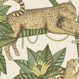 Satara Wallpaper - Spring Green & Sand on Linen - by Cole & Son. Click for more details and a description.